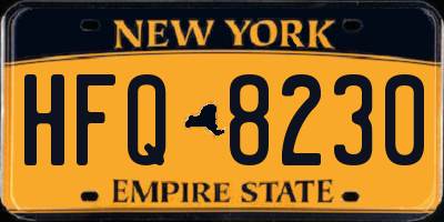 NY license plate HFQ8230