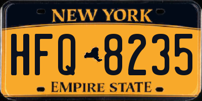 NY license plate HFQ8235