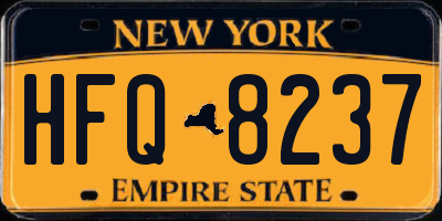 NY license plate HFQ8237