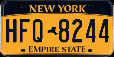 NY license plate HFQ8244