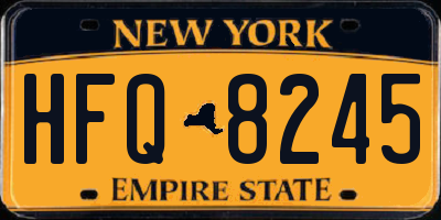 NY license plate HFQ8245