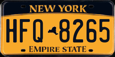 NY license plate HFQ8265