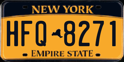 NY license plate HFQ8271