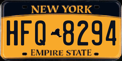 NY license plate HFQ8294