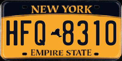 NY license plate HFQ8310