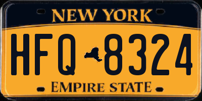 NY license plate HFQ8324