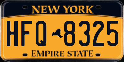 NY license plate HFQ8325