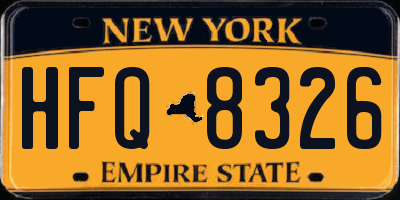NY license plate HFQ8326