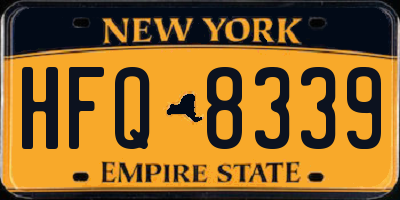 NY license plate HFQ8339