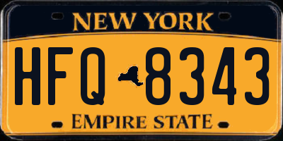 NY license plate HFQ8343