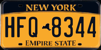 NY license plate HFQ8344