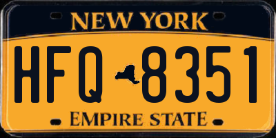 NY license plate HFQ8351
