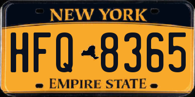 NY license plate HFQ8365