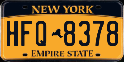 NY license plate HFQ8378