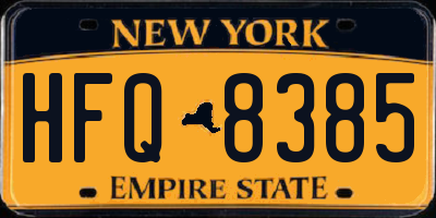 NY license plate HFQ8385