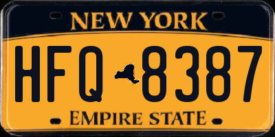 NY license plate HFQ8387