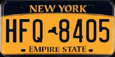 NY license plate HFQ8405