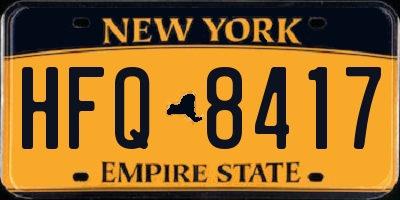 NY license plate HFQ8417
