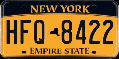 NY license plate HFQ8422