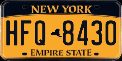 NY license plate HFQ8430