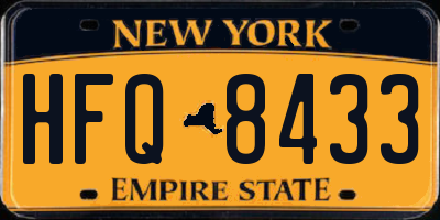 NY license plate HFQ8433