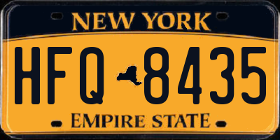 NY license plate HFQ8435