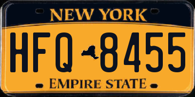 NY license plate HFQ8455