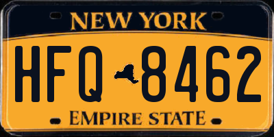 NY license plate HFQ8462