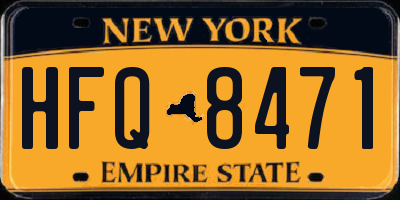 NY license plate HFQ8471