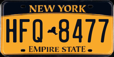 NY license plate HFQ8477