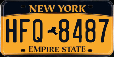 NY license plate HFQ8487