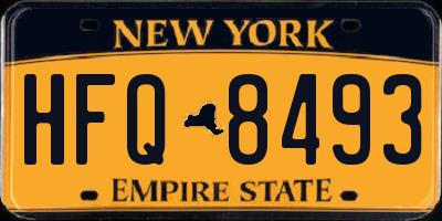 NY license plate HFQ8493