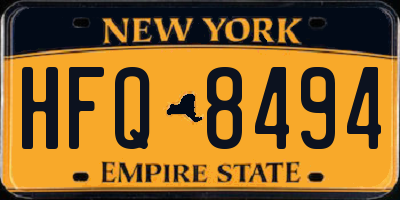 NY license plate HFQ8494