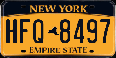 NY license plate HFQ8497
