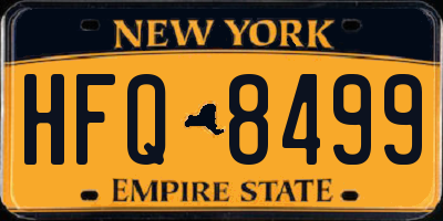 NY license plate HFQ8499