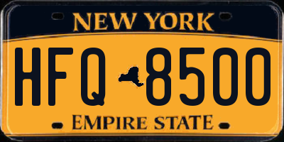 NY license plate HFQ8500