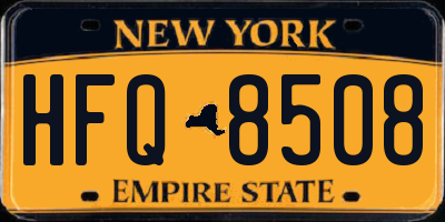 NY license plate HFQ8508