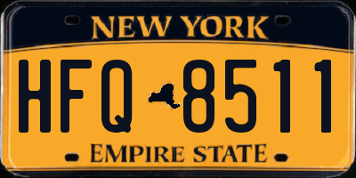 NY license plate HFQ8511
