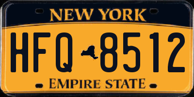 NY license plate HFQ8512