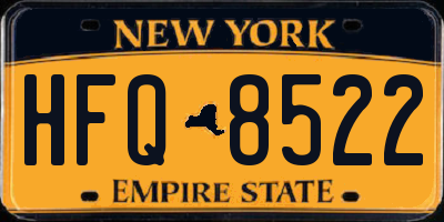 NY license plate HFQ8522