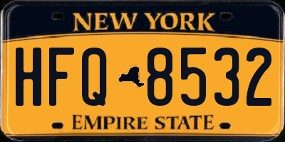 NY license plate HFQ8532