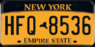 NY license plate HFQ8536