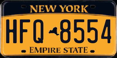 NY license plate HFQ8554