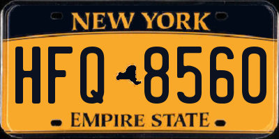 NY license plate HFQ8560