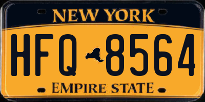 NY license plate HFQ8564