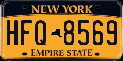 NY license plate HFQ8569