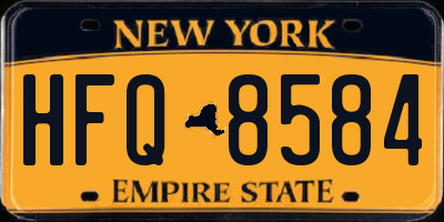 NY license plate HFQ8584