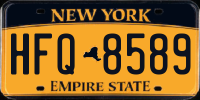 NY license plate HFQ8589
