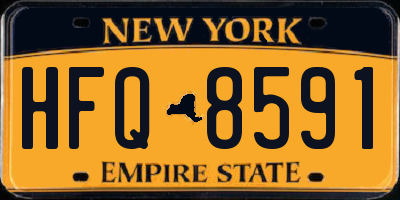 NY license plate HFQ8591