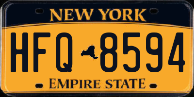 NY license plate HFQ8594